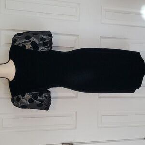 Vintage velvet puff sleeve fully lined cocktail dress
